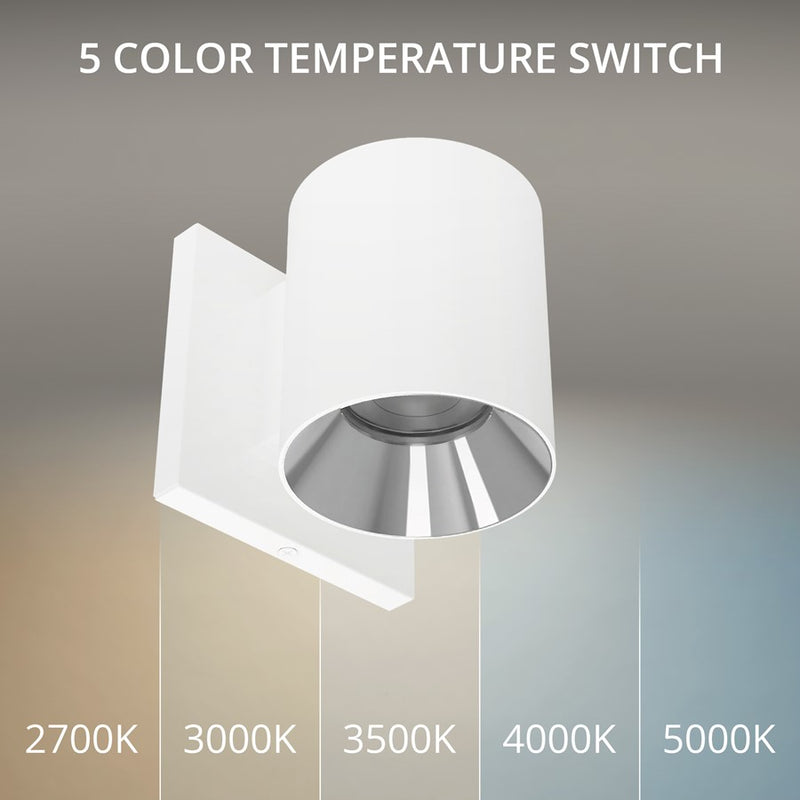 WAC Zoron 1Lt 3.5" RD Outdoor Wall Light, Narrow Beam/White Chrome
