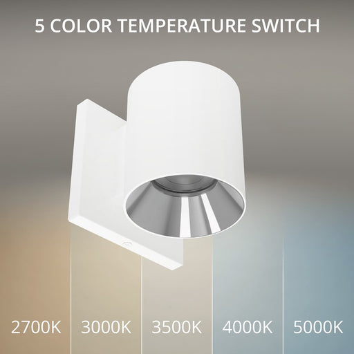 WAC Zoron 1Lt 3.5" RD Outdoor Wall Light, Narrow Beam/White Chrome