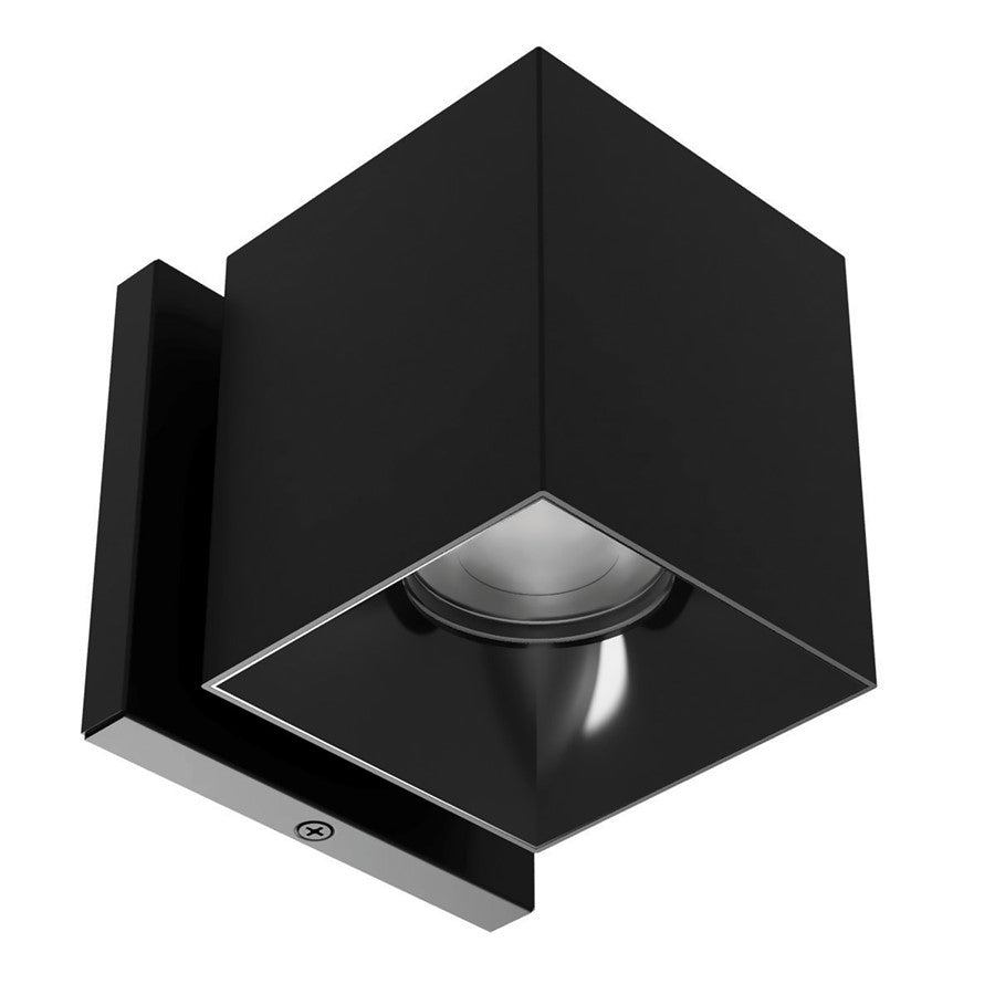 WAC Zoron 1Lt 3.5" SQ. Outdoor Wall Light/Flood Beam Black/Clear - W4S-FCS-BKBK