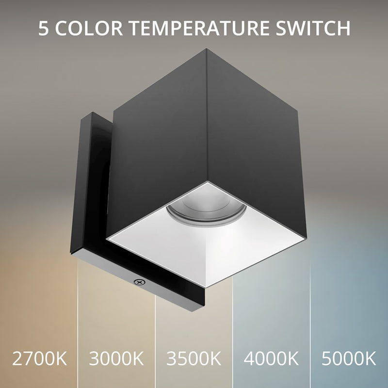 WAC Zoron 1Lt 3.5" Square Outdoor Wall Light, Flood Beam/Black Haze