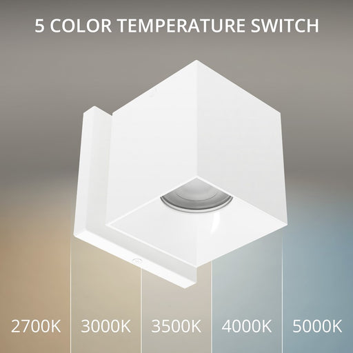 WAC Zoron 1Lt 3.5" Square Outdoor Wall Light, Flood Beam White/Clear