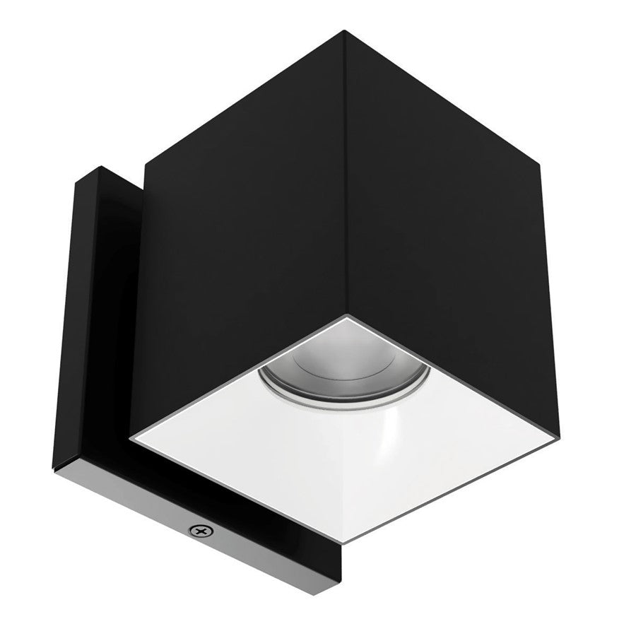 WAC Zoron 1Lt 3.5" SQ. Outdoor Wall Light/Narrow Beam/Black White - W4S-NCS-BKWT