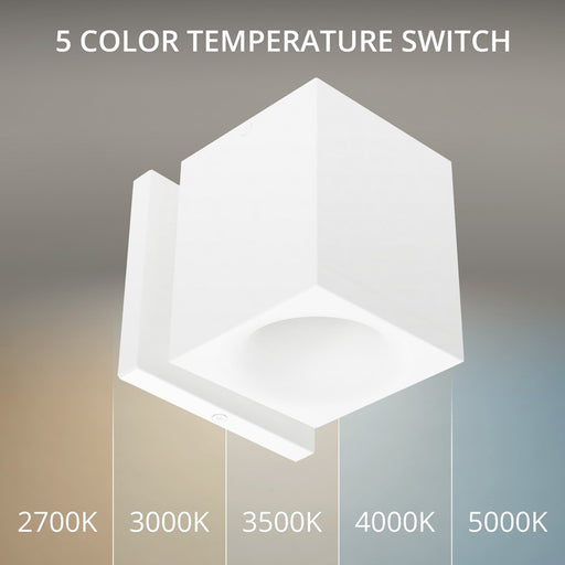 WAC Zoron 3.5" Square Outdoor Wall Light, Narrow Beam/Arc Trim White