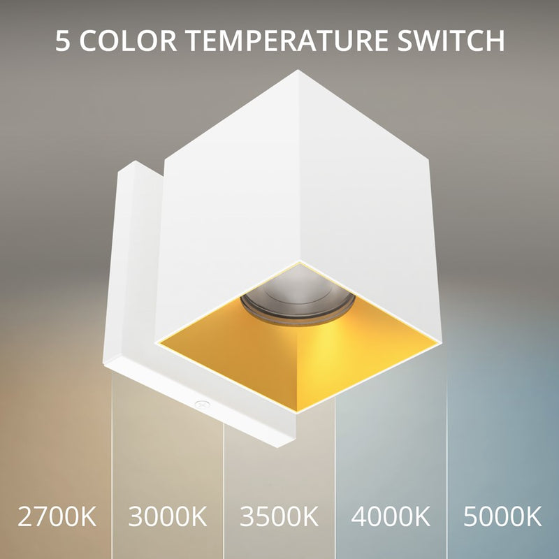 WAC Zoron 1Lt 3.5" Square Outdoor Wall Light, Narrow Beam/White Gold