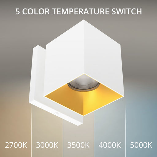 WAC Zoron 1Lt 3.5" Square Outdoor Wall Light, Narrow Beam/White Gold