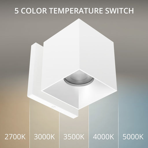 WAC Zoron 1Lt 3.5" Square Outdoor Wall Light, Narrow Beam/White Haze