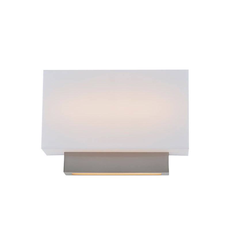 dweLED Maven 14" LED 1 Light Wall Sconce 3000K, Nickel/White