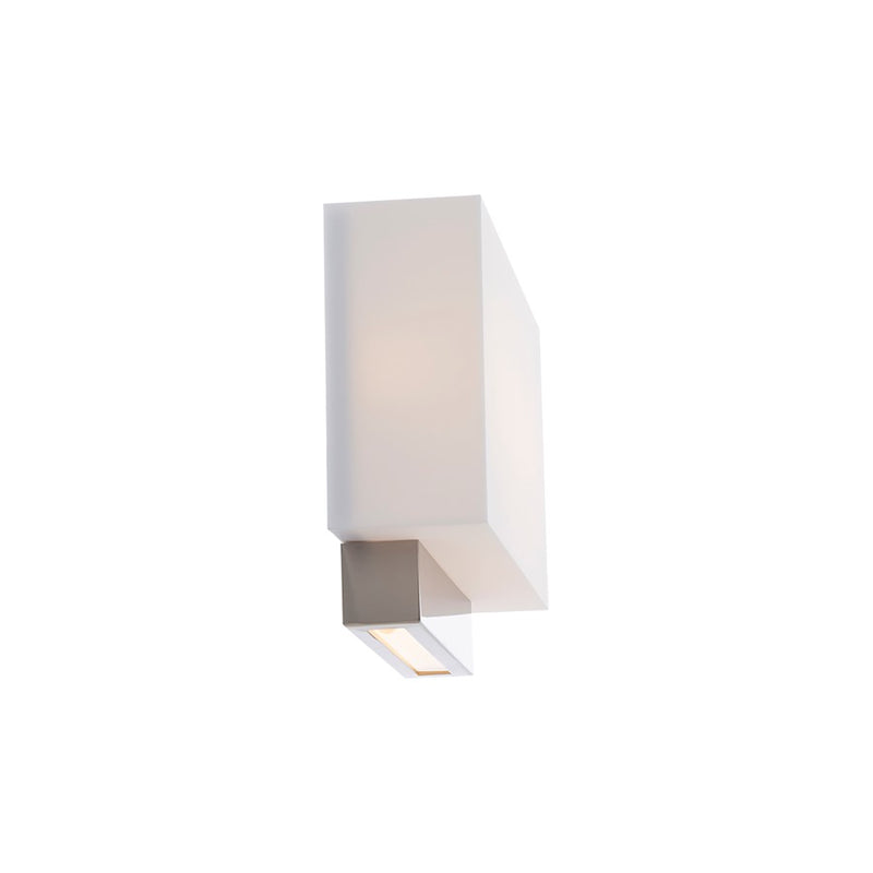 dweLED Maven 14" LED 1 Light Wall Sconce 3000K, Nickel/White