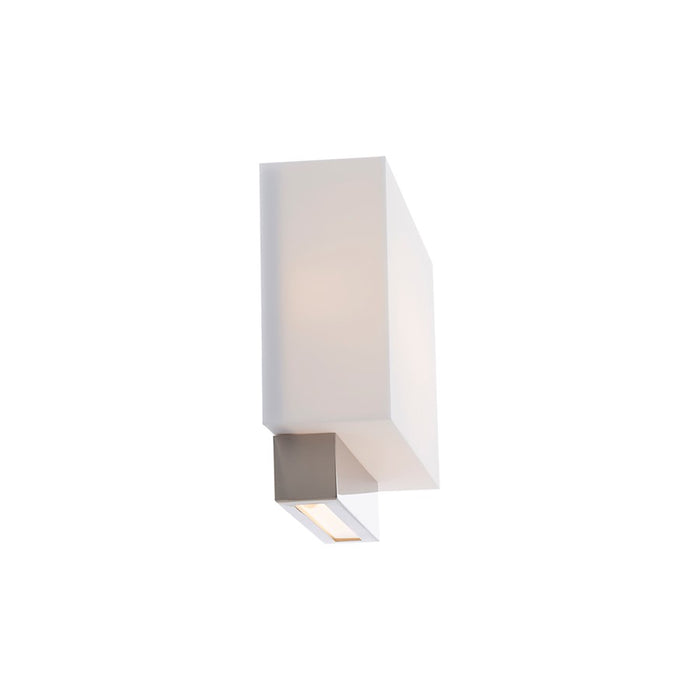 dweLED Maven 14" LED 1 Light Wall Sconce 3000K, Nickel/White