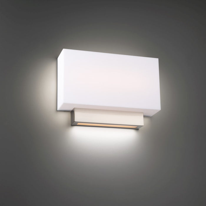 dweLED Maven 14" LED 1 Light Wall Sconce 3000K, Nickel/White