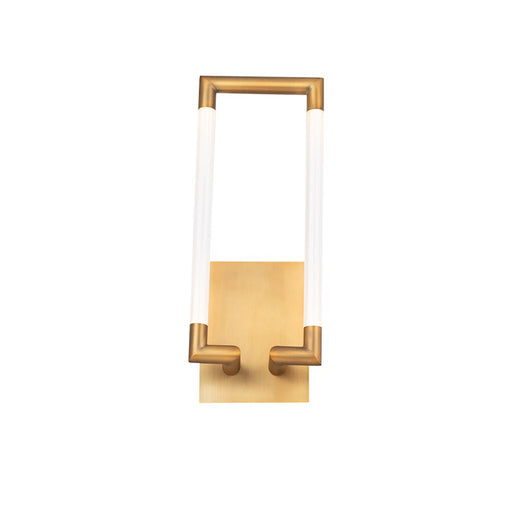 dweLED Posh 18" LED 1 Light Wall Sconce 3000K, Aged Brass/Clear
