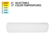 WAC Flo 1Lt LED 24" Bath Vanity Light/Flush Mount, White/White - WS-224-CS-WT