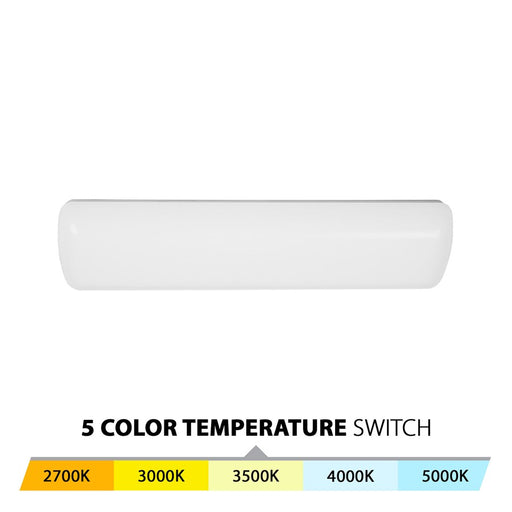 WAC Flo 1Lt LED 24" Bath Vanity Light/Flush Mount, White/White