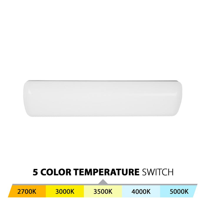 WAC Flo 1Lt LED 24" Bath Vanity Light/Flush Mount, White/White