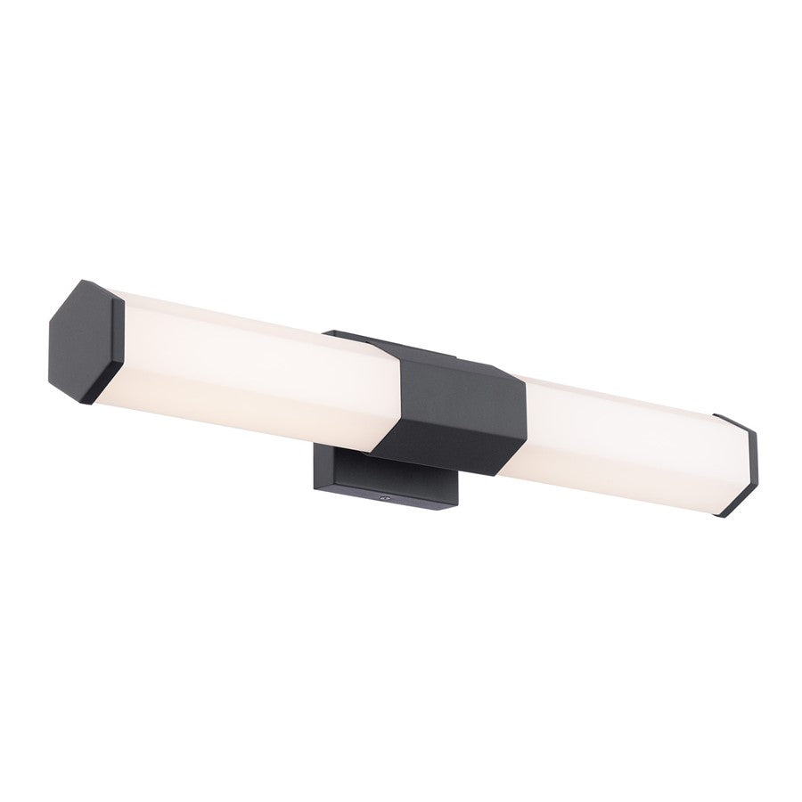 WAC Remi 2Lt 24" LED Bathroom Vanity 3CCT, Black/Frosted - WS-230124-CS-BK