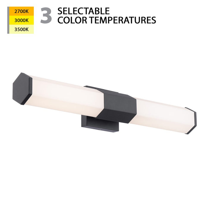 WAC Remi 2Lt 24" LED Bathroom Vanity 3CCT, Black/Frosted