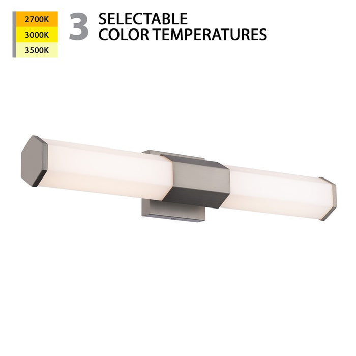 WAC Remi 2Lt 24" LED Bathroom Vanity 3CCT, Nickel/Frosted