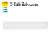 WAC Flo 1Lt LED 36" Bath Vanity Light/Flush Mount, White/White - WS-236-CS-WT