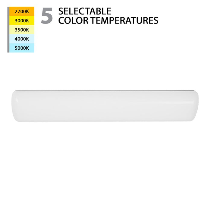 WAC Flo 1Lt LED 36" Bath Vanity Light/Flush Mount, White/White - WS-236-CS-WT