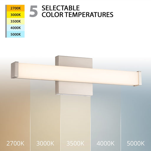 WAC Slim 1Lt LED 18" Bathroom Vanity/Wall Light, Nickel/White