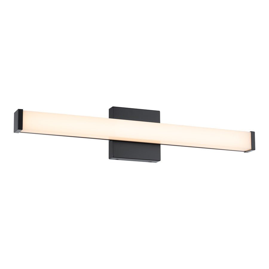 WAC Slim 1Lt LED 24" Bathroom Vanity/Wall Light, Black/White - WS-240824-CS-BK