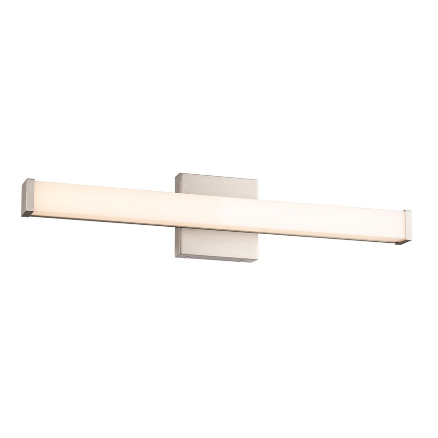 WAC Slim 1Lt LED 24" Bathroom Vanity/Wall Light, Nickel/White - WS-240824-CS-BN