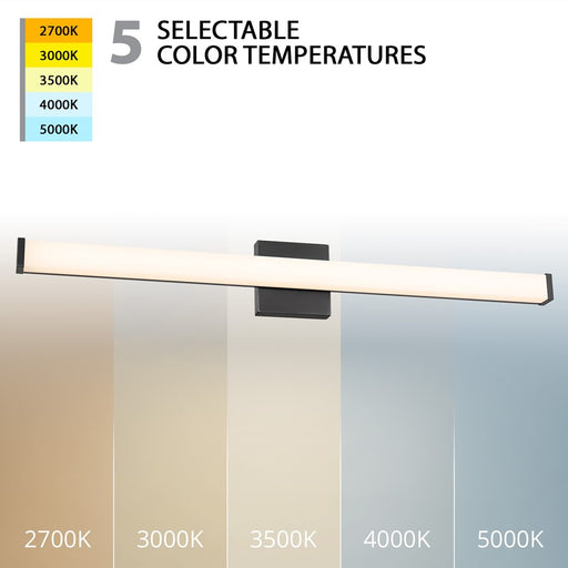 WAC Slim 1Lt LED 36" Bathroom Vanity/Wall Light, Black/White