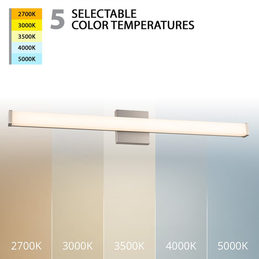 WAC Slim 1Lt LED 36" Bathroom Vanity/Wall Light, Nickel/White