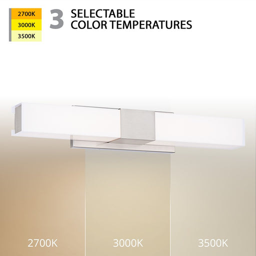 WAC Studio 1Lt LED 26" Bathroom Vanity/Wall Light, Nickel/WH