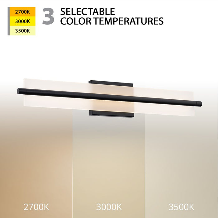 WAC Razor 1Lt LED 28" Bathroom Vanity/Wall Light, Black/Clear