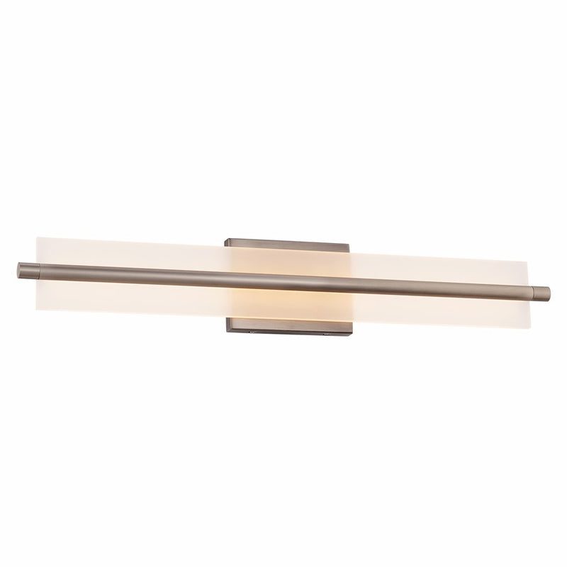 WAC Razor 1Lt LED 28" Bathroom Vanity/Wall Light, Nickel/Clear - WS-241128-CS-BN