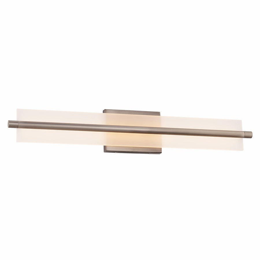 WAC Razor 1Lt LED 28" Bathroom Vanity/Wall Light, Nickel/Clear - WS-241128-CS-BN