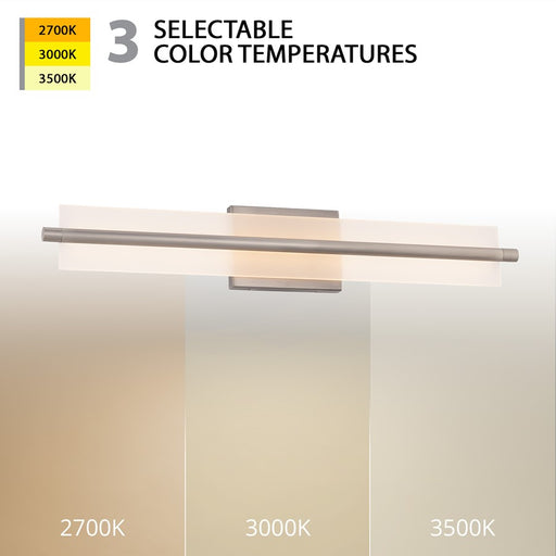 WAC Razor 1Lt LED 28" Bathroom Vanity/Wall Light, Nickel/Clear