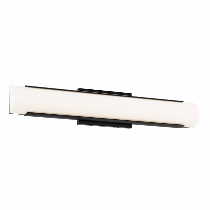WAC Demi 1Lt LED 27" Bathroom Vanity/Wall Light, Black/White - WS-241227-CS-BK