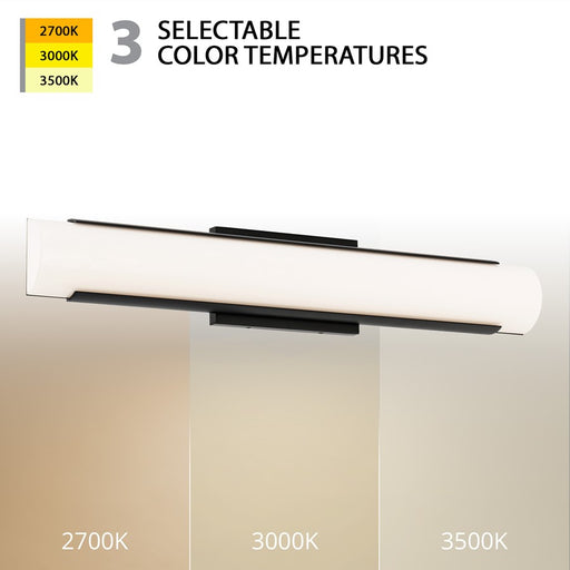 WAC Demi 1Lt LED 27" Bathroom Vanity/Wall Light, Black/White