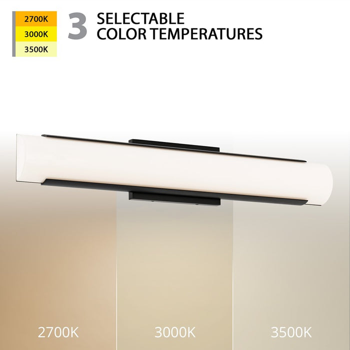 WAC Demi 1Lt LED 27" Bathroom Vanity/Wall Light, Black/White