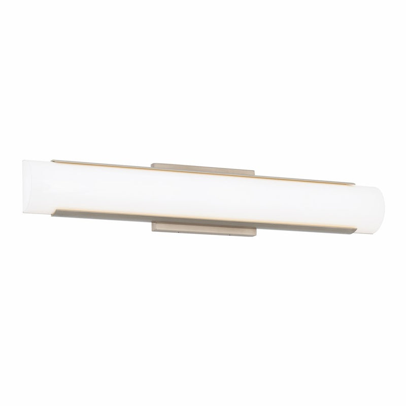 WAC Demi 1Lt LED 27" Bathroom Vanity/Wall Light, Nickel/White - WS-241227-CS-BN