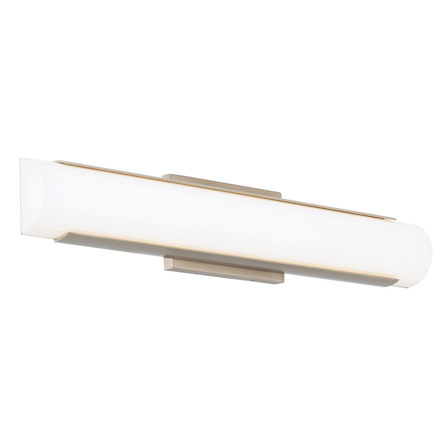 WAC Demi 1Lt LED 27" Bathroom Vanity/Wall Light, Nickel/White