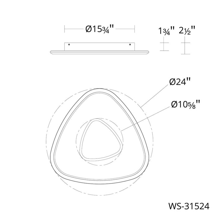 dweLED Mandala 1 Light 22" Wall Sconce/2700K, Aged Brass
