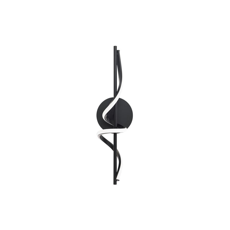 dweLED Corkscrew 1Lt 22" Bath Vanity/Wall Light/2700K, BK/WH - WS-39422-27-BK