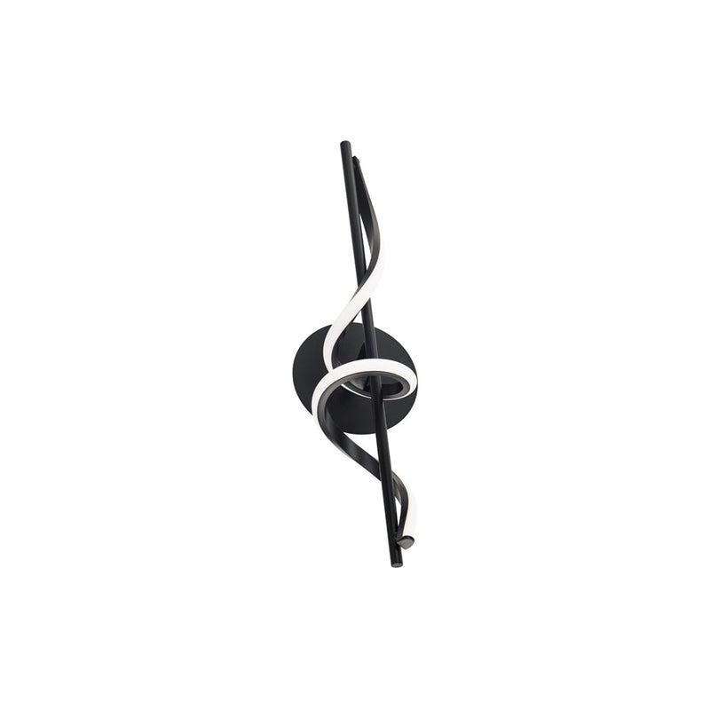 dweLED Corkscrew 1Lt 22" Bath Vanity/Wall Light/4000K, BK/WH