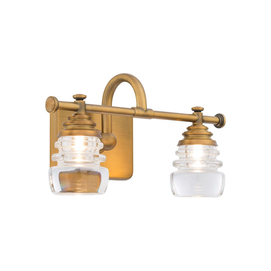 dweLED Rondelle LED Wall Sconce 3000K, Brass/Opal