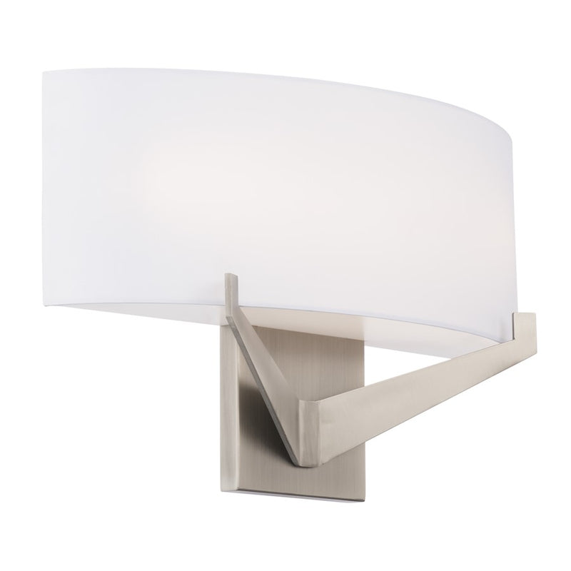 dweLED Fitzgerald 16" LED Fabric Sconce 3-CCT, Nickel