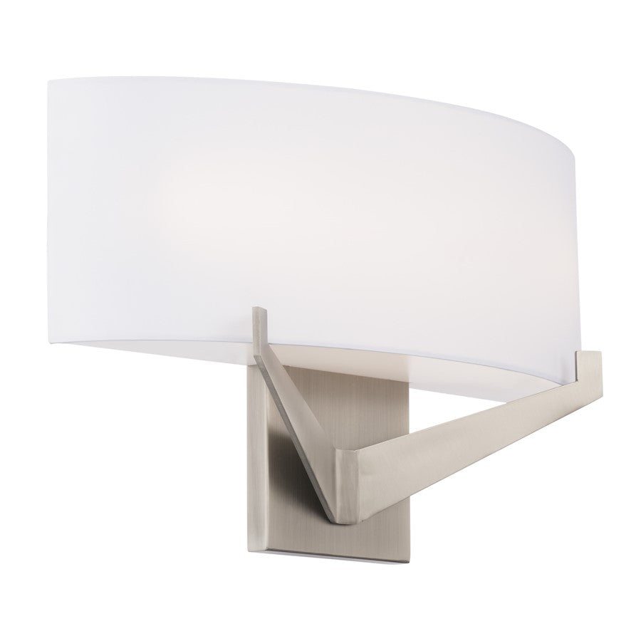 dweLED Fitzgerald 16" LED Fabric Sconce 3-CCT, Nickel