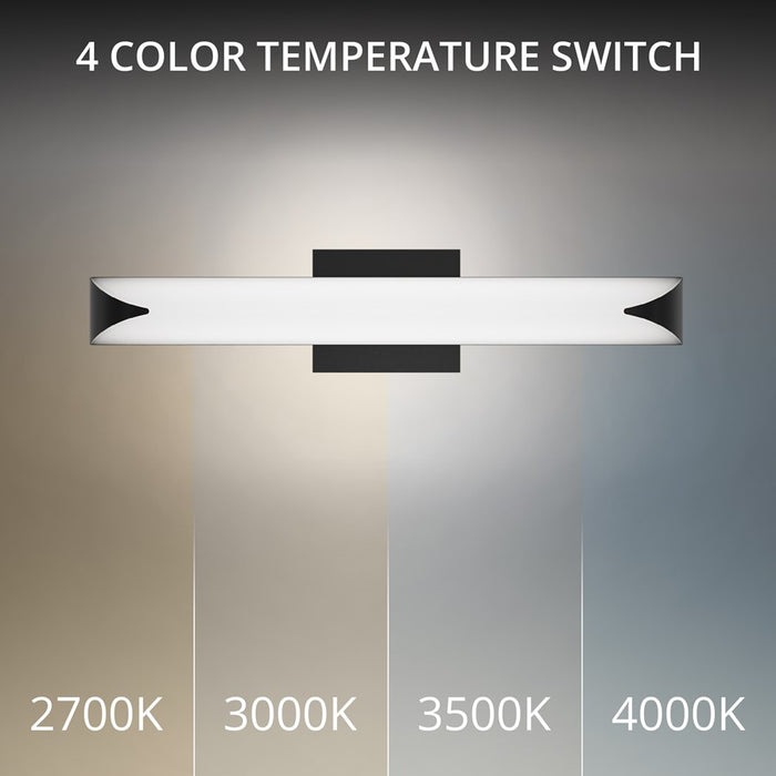 dweLED Straitaway 1Lt 24" Bath Vanity/Wall Light/3000K, BK/WH