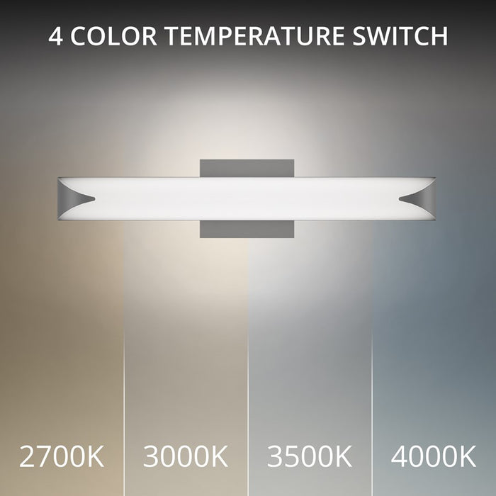 dweLED Straitaway 1Lt 24" Bath Vanity/Wall/4000K, Nickel/White