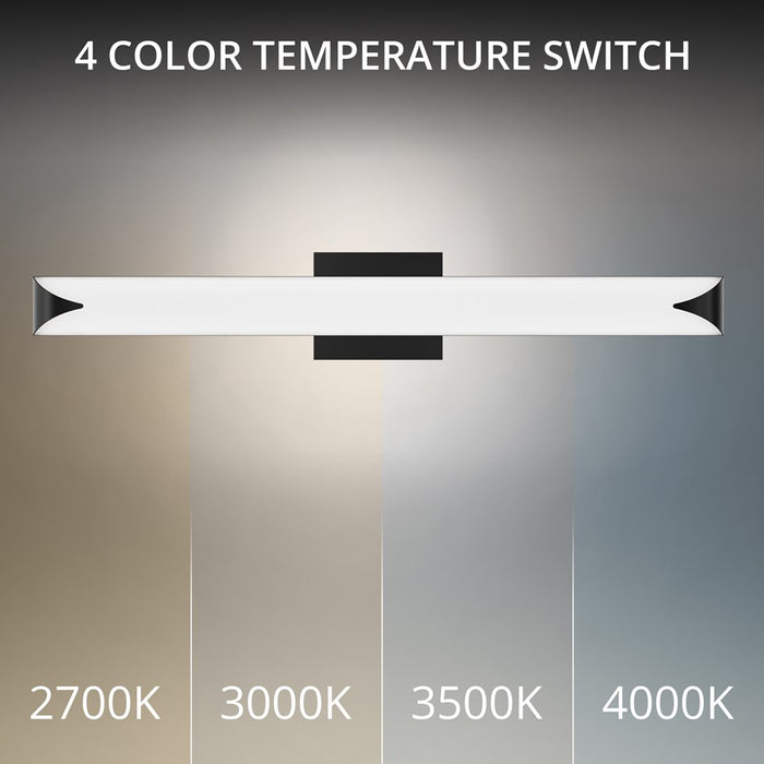 dweLED Straitaway 1Lt 32" Bath Vanity/Wall Light/3000K, BK/WH