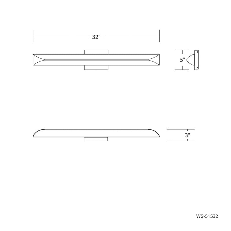 dweLED Straitaway 1Lt 32" Bath Vanity/Wall/4000K, Nickel/White