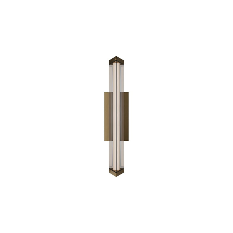 dweLED Boulevard 1Lt 18" Bath Vanity/Wall/2700K, Brass/White