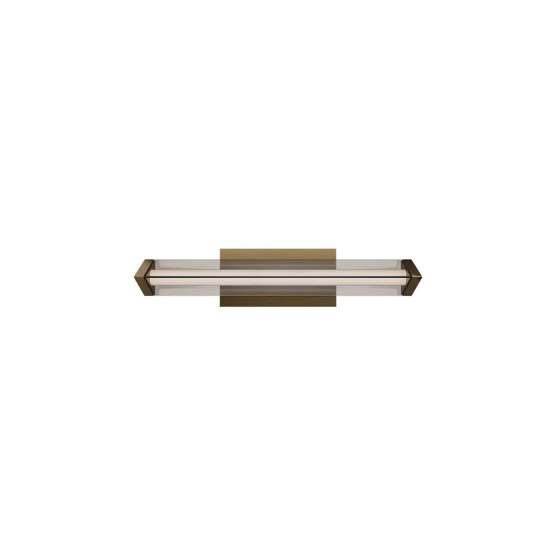 dweLED Boulevard 1Lt 18" Bath Vanity/Wall/3500K, Brass/White